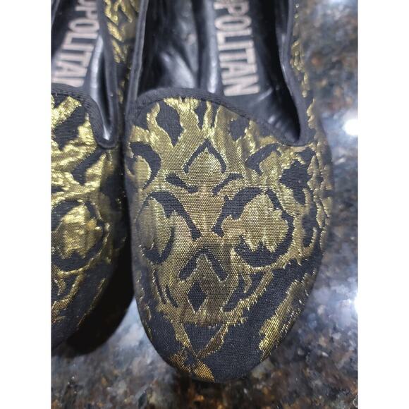 Cosmopolitan Ballet Shoes Women's Size 8.5M Black Gold Paisley Round Toe Slip On - Picture 4 of 10